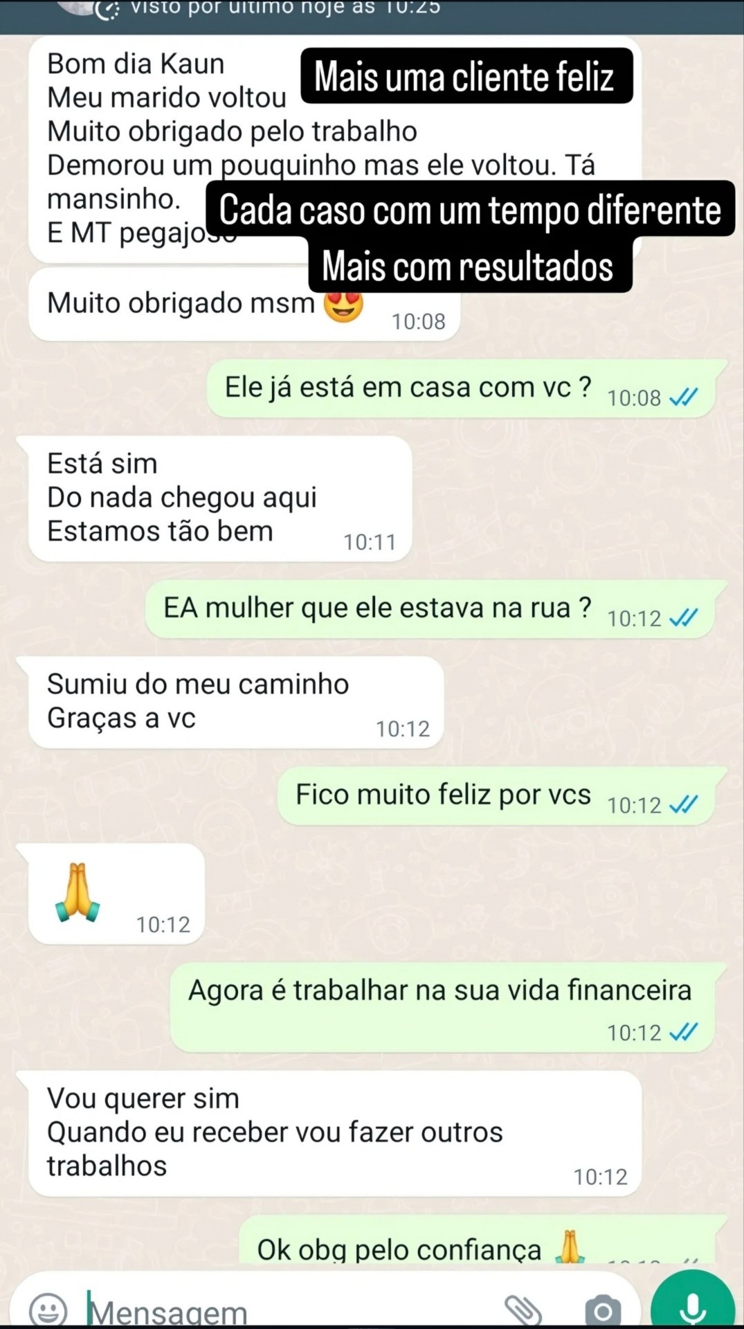 Prova de resultado - Depoimento cliente